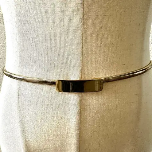 Vintage Gold Tone Thin Metal Hook stretchy Belt
