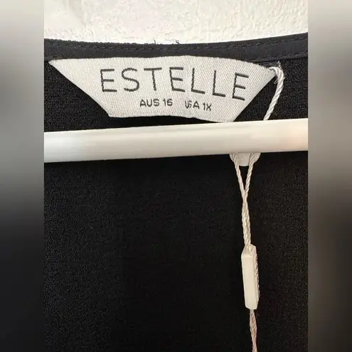 Estelle black long sleeve boho vneck dress NWT Size 1X