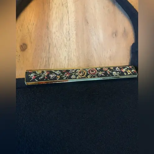 Vintage 1950s La France Petite Needlepoint Wool Clasp Handbag Clutch Purse Black