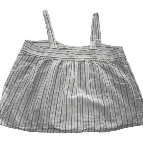 Xirena Tank Top Womens Large Blue Red White Zoe Freedom Striped Cotton Linen