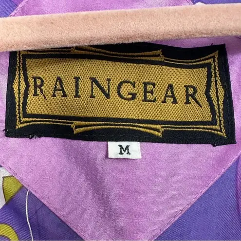 Vintage 80s Raingear Long Trench Coat Raincoat Pink Retro Womens Medium‎ Korea