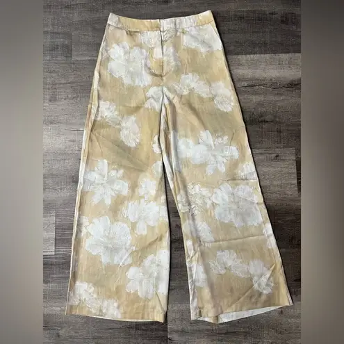 COMMENSE Romance Floral Printed Straight Pants White Size L