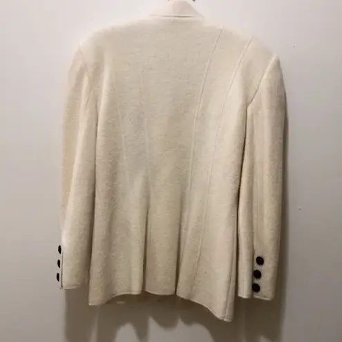 Vintage Wayne Rogers szS cream colored wool blazer jacket with shoulder pads EVC