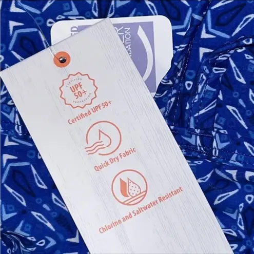 UV Skinz Blue Medallion Crisscross Swim Bra Bikini Top UPF 50+ Women’s XL