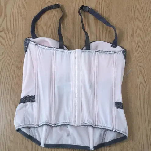 Womens Lacey Underwired Corset Top or Lingerie Light Pink Gray Size 36D