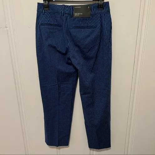 Club Monaco Patterned Blue Black Matie Ankle Cropped Work Pants Size 0 NWT