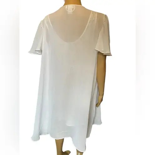 Cinema Etoile Y2K White Cottagecore Bridal Angelic Lingerie Robe Slip Dress Set Size L