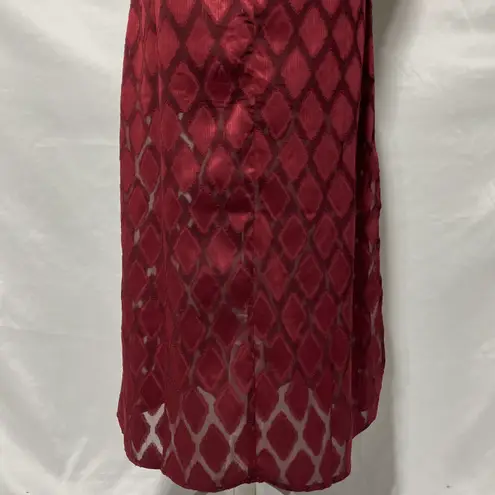 Band Of The Free New Lace Up V-Neck Diamond Midi Dress Lila Merlot Size Small