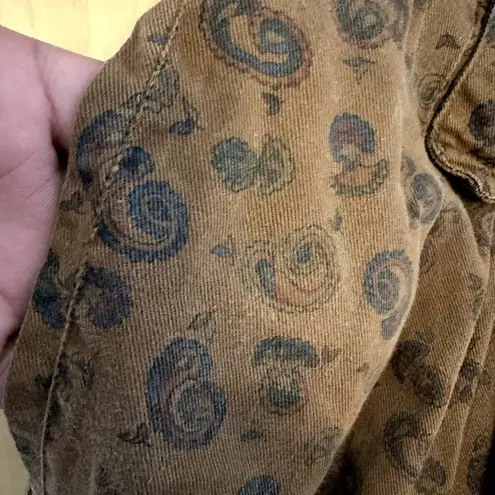 Vintage Essentials Sport Loafers Straight Pants Paisley High Rise Brown 12 31x29