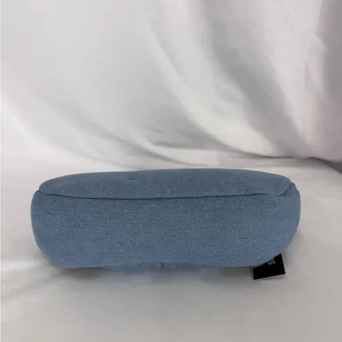 Elegant Black and Blue Shoulder Bag with Leather Trim