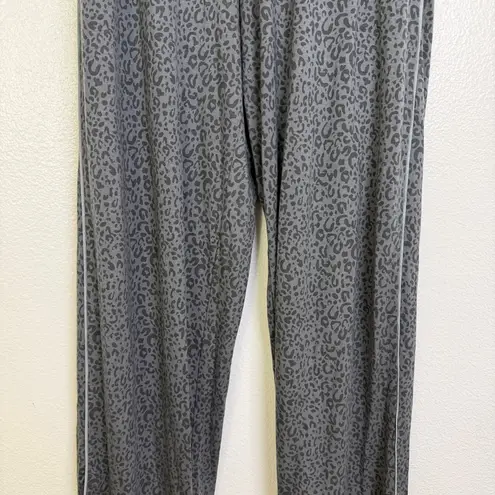 Tommy John Pajama Pants Womens Small Gray Leopard Animal Print Cozy Soft