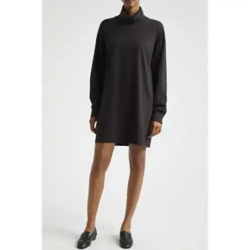 ATM Anthony Thomas Melillo Jersey Turtleneck Dress Black Size Large Button Cuff