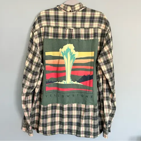 Handmade Reworked Yellowstone Park Hiking Flannel XL Unisex