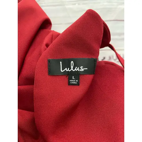 Lulus Endlessly Endearing Wine Red Dress Womens L Halter Mini Back Zip NWT $49 Size L
