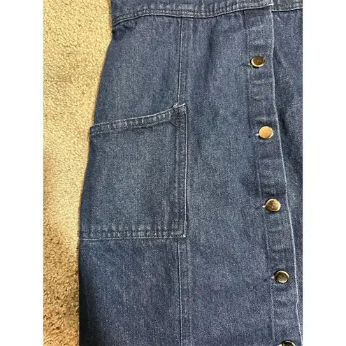 Lulus Women's Sleeveless Blue Denim Button