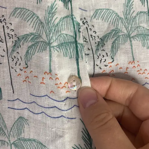 C&C California C & C California linen tropical palm beach scenery print camp shirt size M