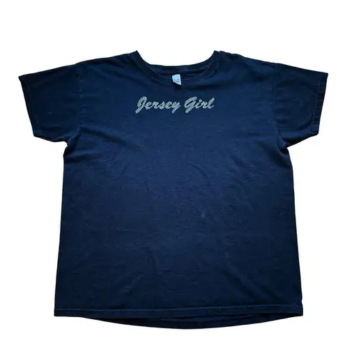 Anvil Y2k T Shirt Black Jersey Shore Size Large McBling Rhinestone Myspace Bimbo