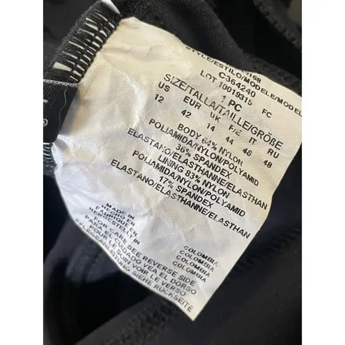 MiracleSuit Black One Piece Swimsuit Shaping Slimming Square Neck Size 12