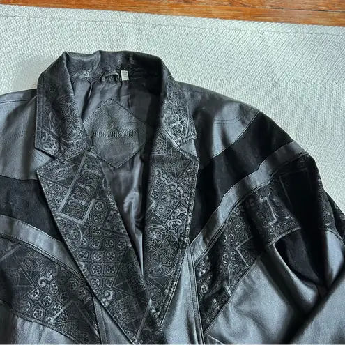 Preston & York 80s Vintage Black Leather Mid Length Jacket