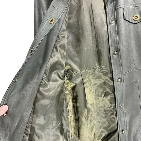 Maeve Anthropologie Kellie Faux Leather Trench Coat Size 8