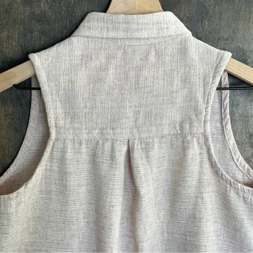 Unique Vintage Vintage Woven 100% Cotton Sleeveless Button Up Unique Batik Sz M Earthy Indie