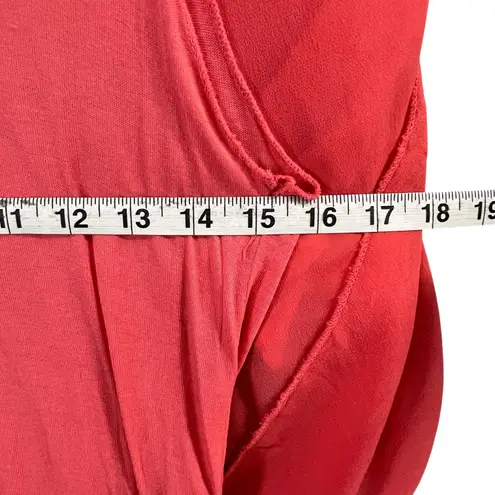 Davide Silvana Layered Poncho Blouse S Coral Built In Tank Viscose Made In Italy Orange