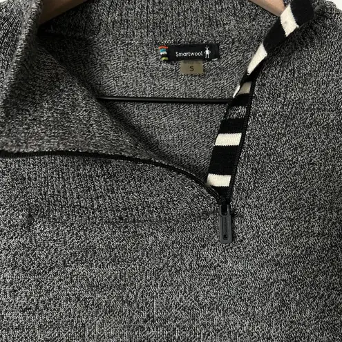 Smartwool Isto Merino Wool Blend Quarter Zip Sport Striped Sweater Size Small