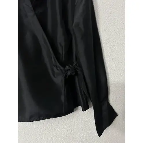 JM Collection Vintage Y2K Womens 18 Black True Wrap Blouse Top Professional