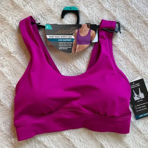 Avia Purple Twist Back Sports Bra Low Impact Size Small