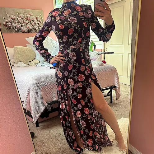 Flynn Skye floral bohemian whimsygoth high neck cottagecore open back dress NWT S