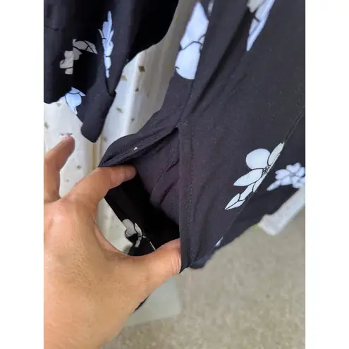 Living Hula Puanani Puakenikeni Quarter Sleeve Side Pocket Hawaiian Mini Dress L Black Size L