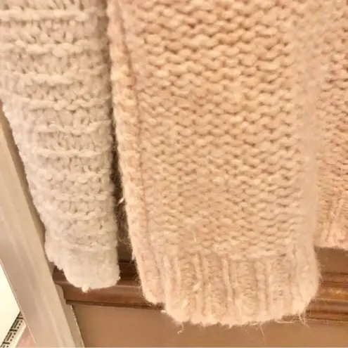 Sundance Wool Mohair Patchwork Asymmetrical Chunky Sweater Pink Cream XS Pink