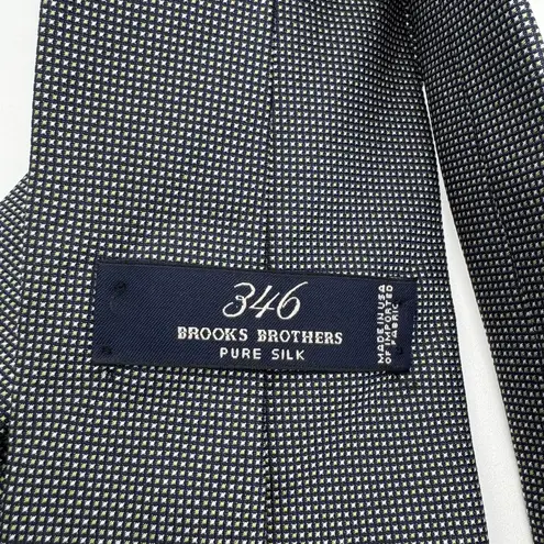 Brooks Brothers Vintage 346 Silk Tie Navy Geometric USA Made Y2K 3.75” Wide - Image 3