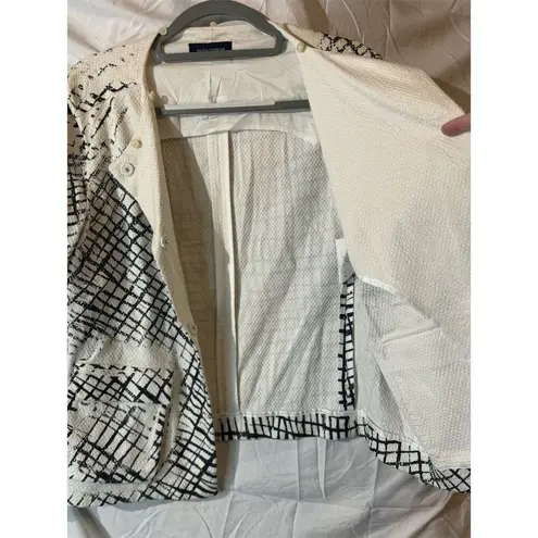 Piazza Sempione Abstract Black White Blazer Jacket Modern Minimalist Chic IT 46