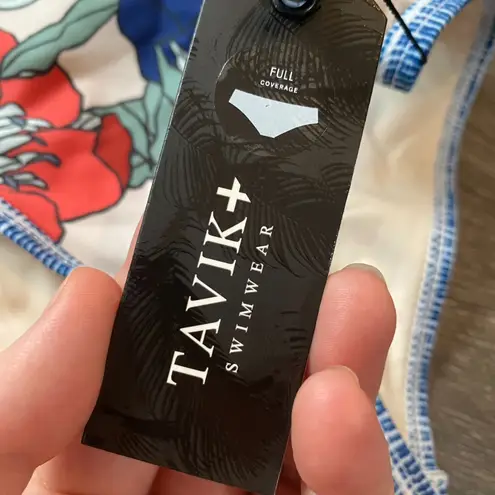 Tavik swim full coverage bikini bottom sage coral floral print size L New Green Size L