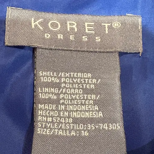 Koret sleeveless blue sheath dress Size 16