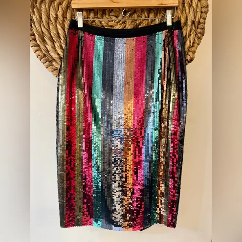 Tanya Taylor Multicolor Sequin Samia Skirt Size 8