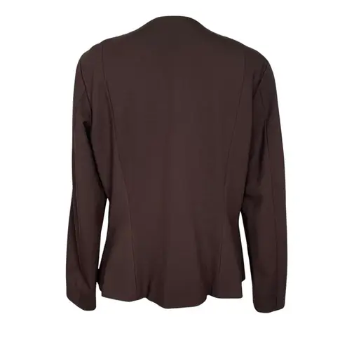 Etcetera Double Breasted Brown Blazer Jacket Women’s Size 16 Bow Tie Collarless