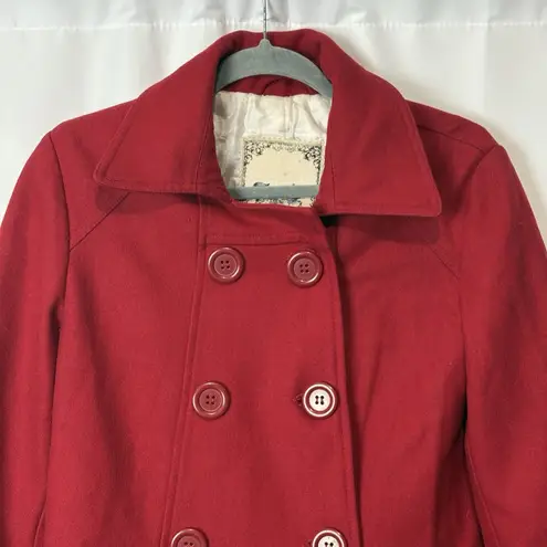 Forever Audrey Womens L Double Breasted Jacket Peacoat Wool Red Gilmore Girls Size L