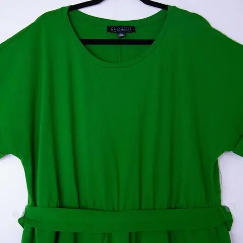 Eloquii NEW green cotton knit Wrap Skirt tie waist midi Dress, 16