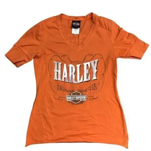 Harley Davidson Nags Head Orange wing top Small