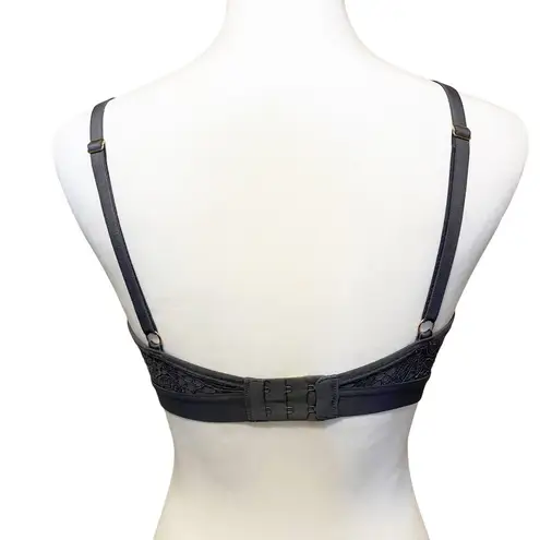 Lively Floral Lace Keyhole Busty Bralette No Wire Gray Size 1 (32DD, 33D/DD)
