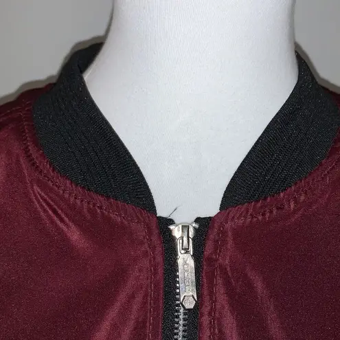 Full Zip Maroon Bomber Windbreaker Jacket Sz 3XL Red
