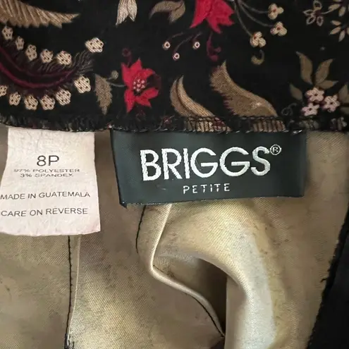VINTAGE briggs petite black paisley maxi skirt Size 8P