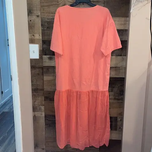 Johnny Was T-Shirt Coral Fish Appliqué Drop Waist Dress