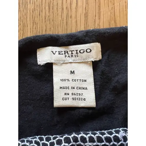 Vertigo Paris Top Size Medium Embroidered Smocked Elastic Waist Classic Party