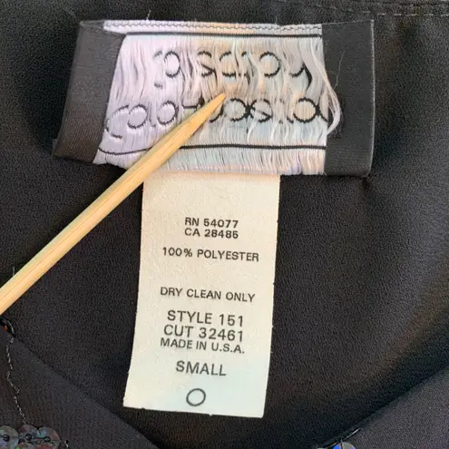 Carol Anderson Collection Sequin Tank Top Small Black USA Party Retro Y2K Party