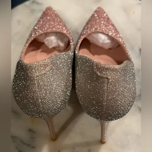 Stilettos BigTree 2 Tone Glitter Silver & Pink Pointed Toe Metals Sz. 42
