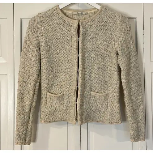 Boden Wool tweed metallicāknit cardigan blazer size 4 Silver