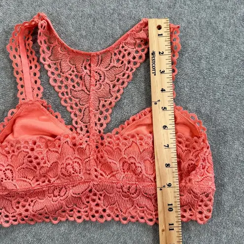 Aerie  Bralette Lace Racerback Women's Size Small Salmon Pink Stretch Boho Bra